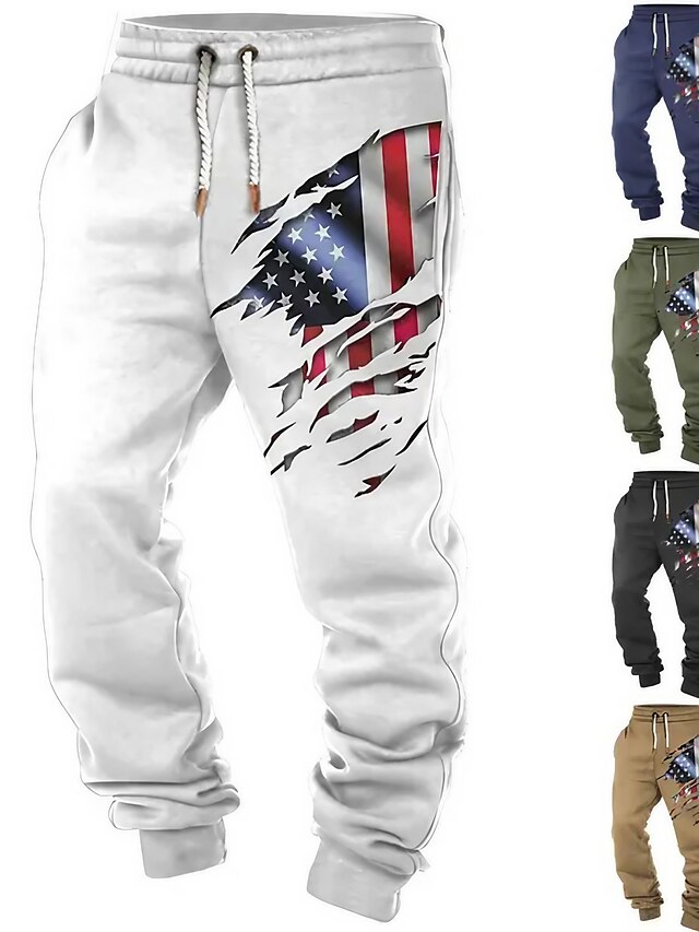 American Flag Casual Men's 3D Print Sweatpants Joggers Pants Trousers ...