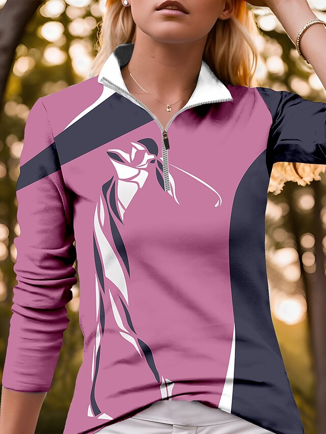 Women's Polo Shirt Funny Golf Shirt Breathable Quick Dry Moisture