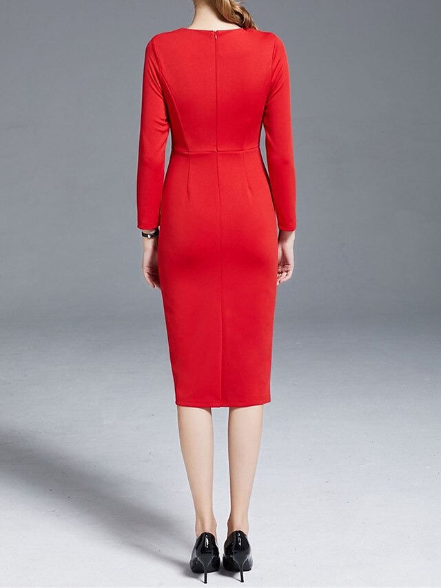 Women's Work Dress New Year's Eve Dress Sheath Dress Semi Formal Dress Winter Dress Office