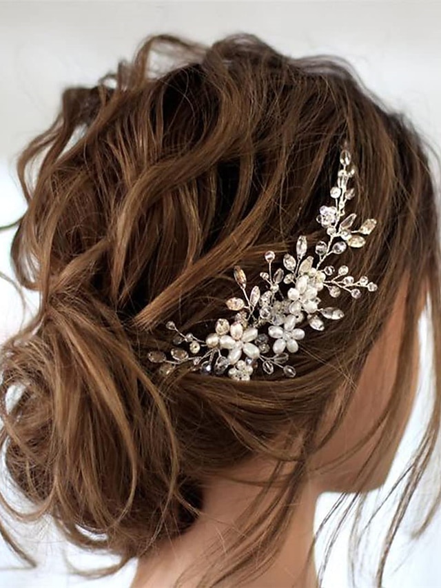  1 buc pieptene de păr mireasa nuntă perla strălucitoare piesa de păr strass accesorii de păr de mireasa pentru femei
