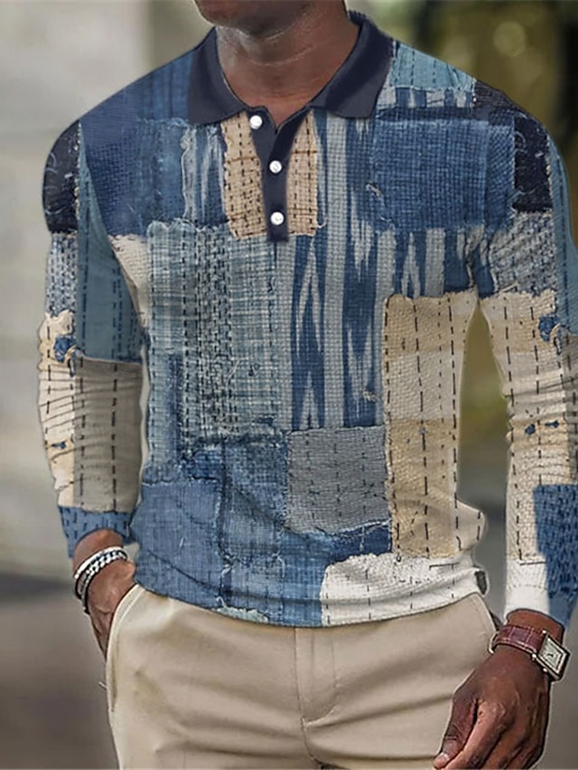 Chemise homme Realtree bleu foncé maille gaufrée manches longues petit