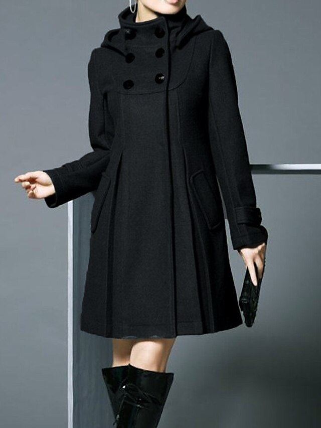 Women's Coat Cloak / Capes Winter Coat Long Overcoat Windproof Warm Pea ...