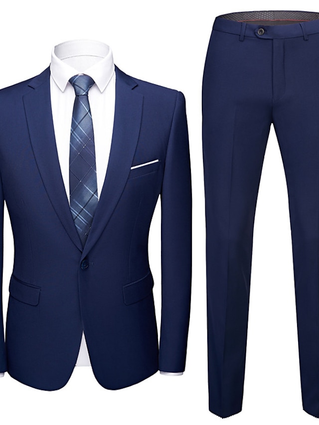 Men's Set Suits Blazer Business Formal Evening Wedding Party 3 Piece ...