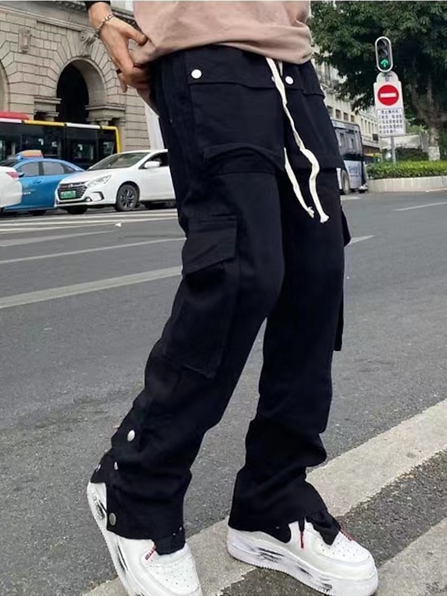 Amayay Herren Hose Casual Hose Elastische Stoffhose Lose Bein