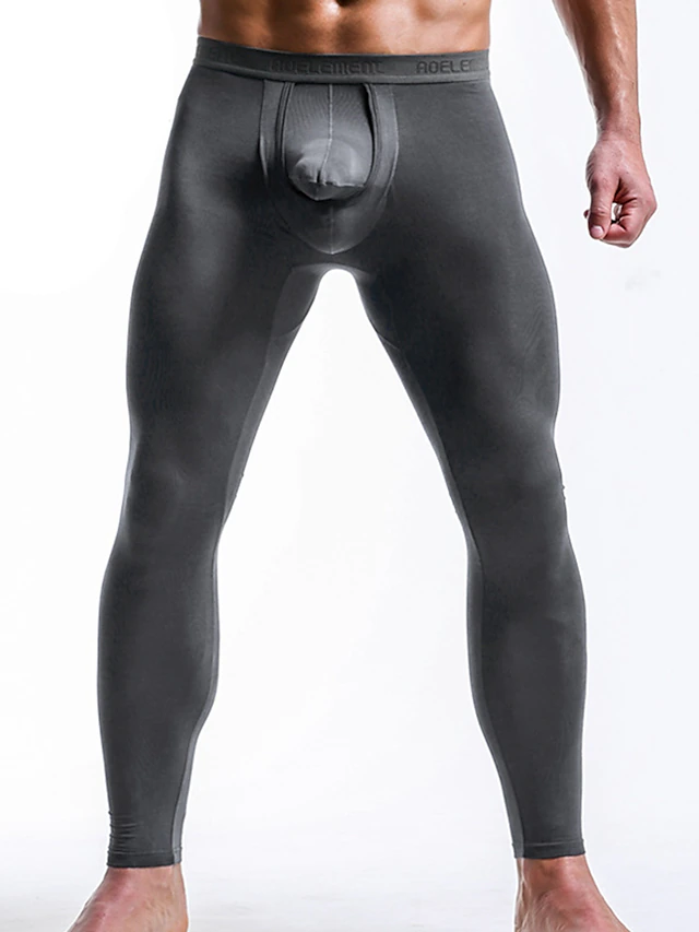 Men's Long Johns Thermal Underwear Thermal Pants 1 pcs Plain Stylish ...