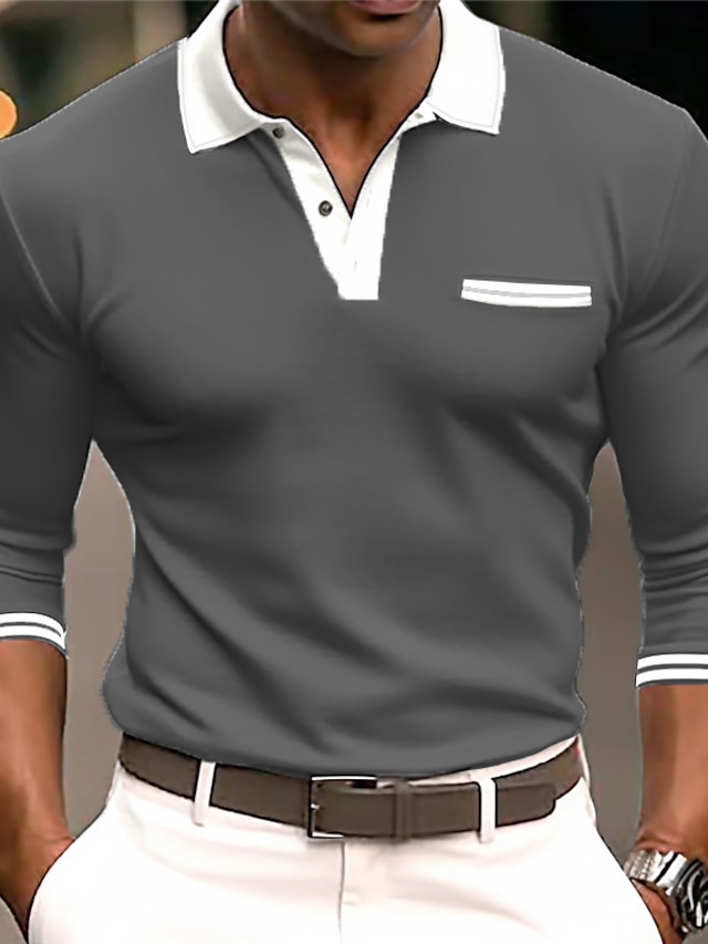 Men S Button Up Polos Polo Shirt Casual Holiday Lapel Short Sleeve Fashion Basic Color Block