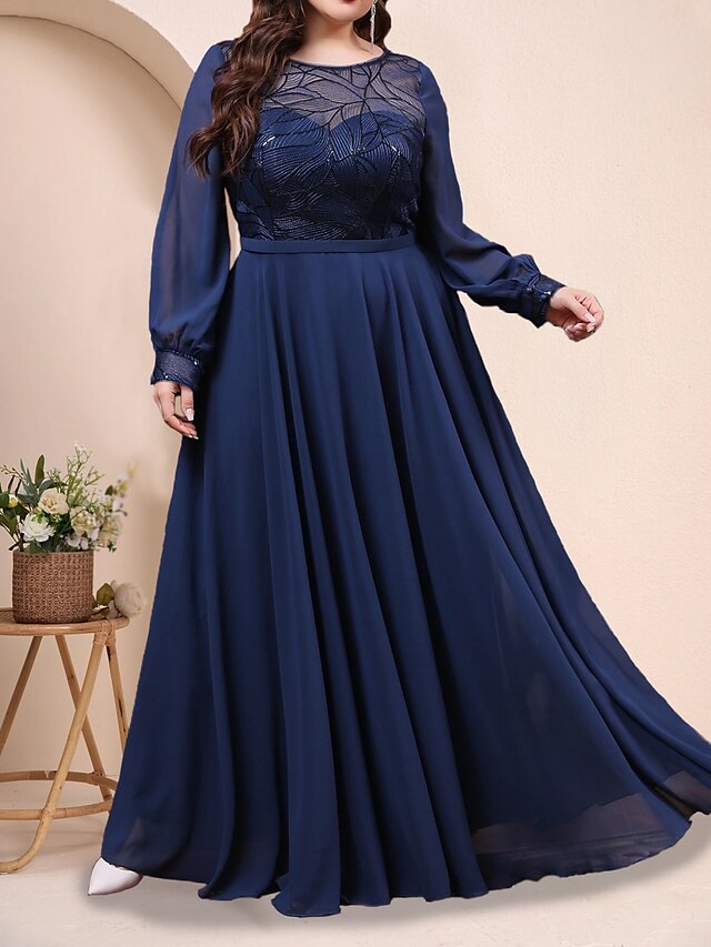 A-Line Plus Size Curve Mother of the Bride Dress Wedding Guest Plus ...