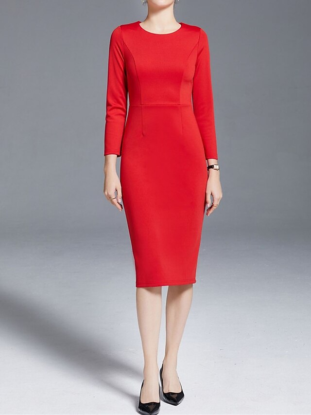 Women's Work Dress New Year's Eve Dress Sheath Dress Semi Formal Dress Winter Dress Office