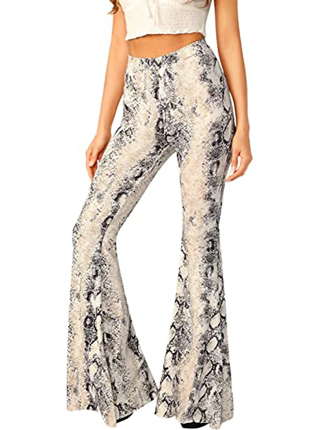 Women's Flare Leggings Fashion Streetwear Full Length High Waist Snake Print Printing Comfort Breathability Soft Micro-elastic Vacation Street Daily Print Fall Winter 5