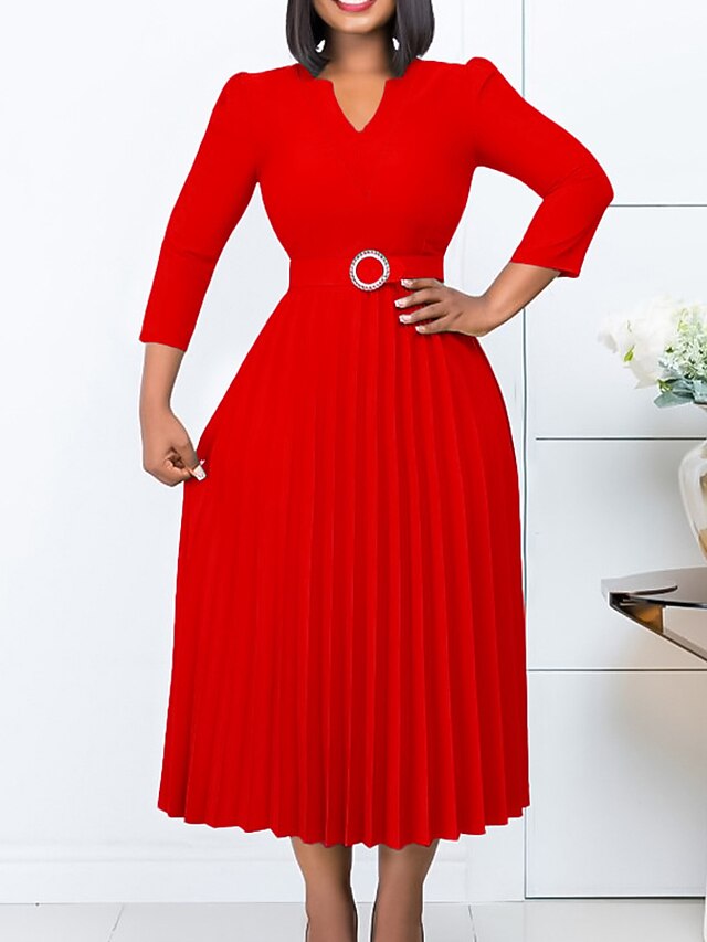 Solid Ruched  Patchwork Dress