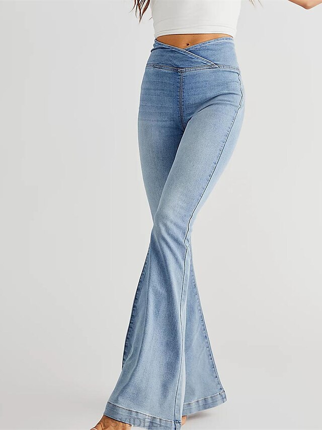  damskie jeansy rozkloszowane spodnie z dzwonkiem spodnie pełna długość moda streetwear street codzienny czarny biały xs s jesień zima