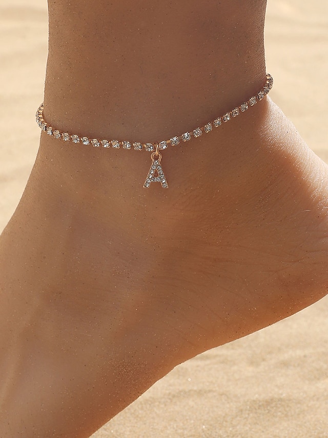  Women's Fashion Outdoor Letter Anklet