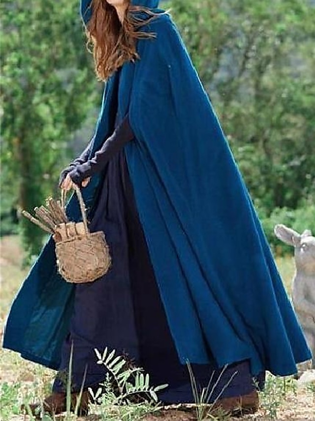  Cape / Capes Femme Extérieur Usage quotidien Sortie Fin de semaine mode Style classique Décontractées Minimalisme Surdimensionné Longue Manteau Noir Bleu Vert Véronèse Automne Hiver Boutonné devant