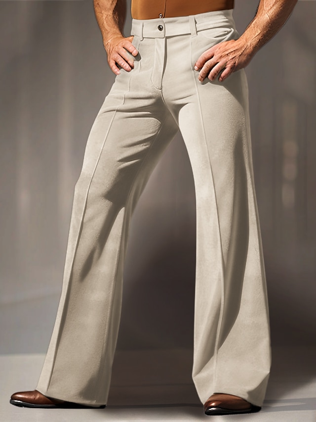  Męskie Garnitury Rozkloszowane spodnie Spodnie Aksamitne spodnie Kieszeń Równina Komfort Oddychający Na zewnątrz Codzienny Wyjściowe Moda Codzienny Niebieski Zielony