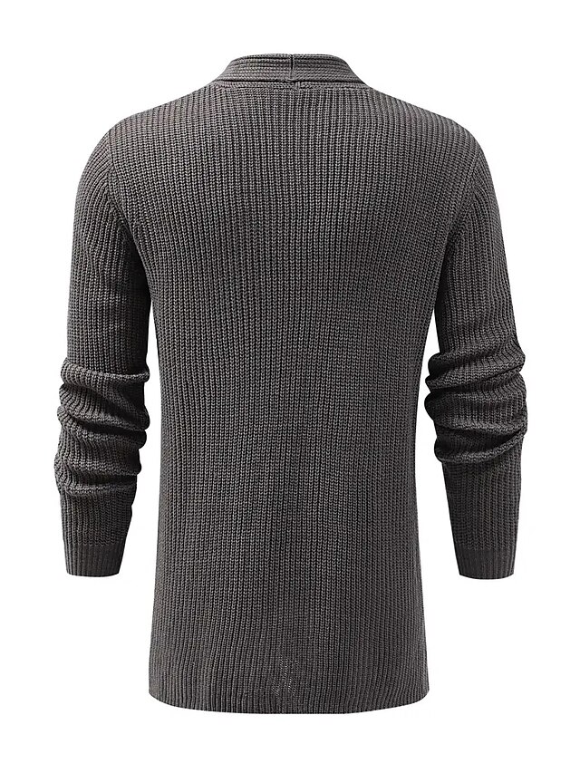 Men's Cardigan Sweater Cardigan Coat Ribbed Knit Regular Knitted ...