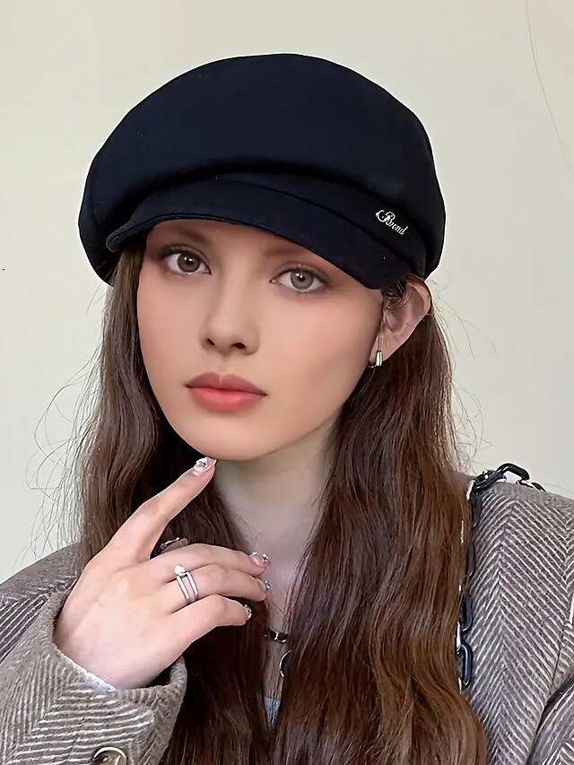 Multifunction Women's Trendy Versatile Solid Color Beret Hat Retro