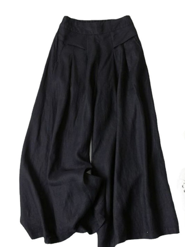  Femme Normal Ample Classique Fluide Toute la longueur Taille moyenne Pantalon de Yoga Fluide Classique Basique Non Elastique Casual Usage quotidien Noir Blanche Jaune bleu marine Automne Hiver Ample