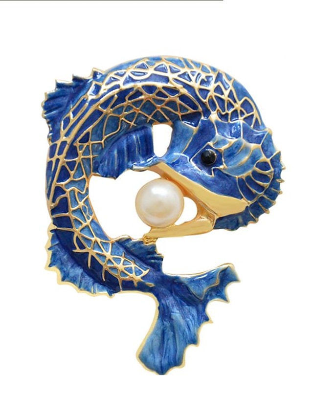 Women's Brooches Classic Animal Animals Stylish Brooch Jewelry Blue For Street Date