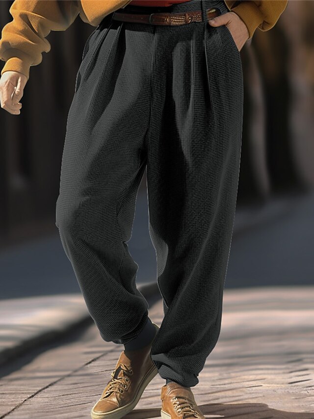 Pantalon De Costume En Velours Côtelé Pour Homme - Coupe Moderne, Confortable - Pour Travail, Quotidien, Vacances - Polyester - Taille Unique Indiquée