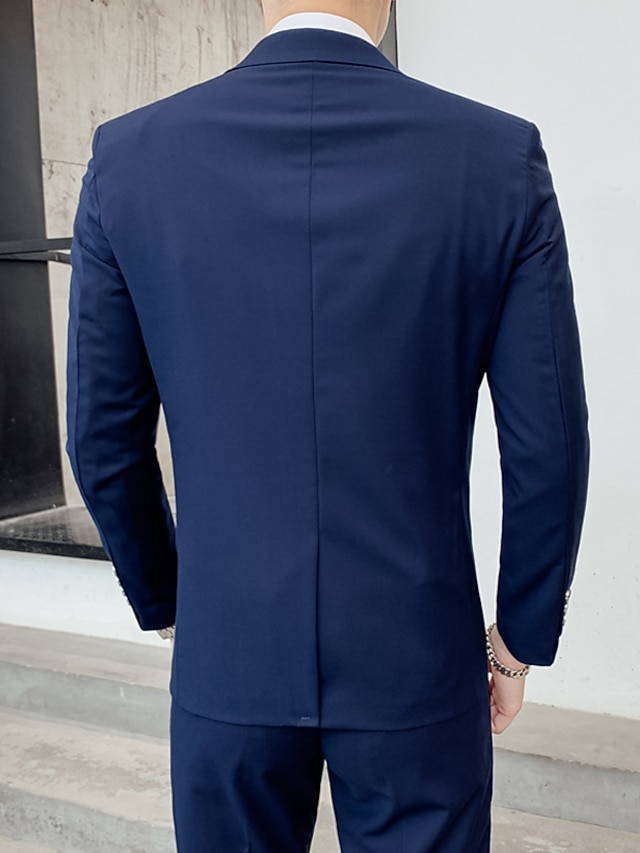 Black Notched Lapel Two Buttons Men's Wedding Suits main image 1