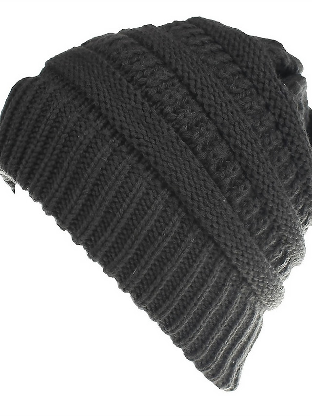  Women's Warm and Stylish with this Brimless Thermal High Bun Ponytail Winter Beanie Hat