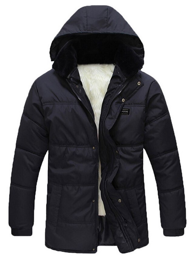 Men's Winter Coat Puffer Jacket Zipper Pocket Polyster Pocket Date ...