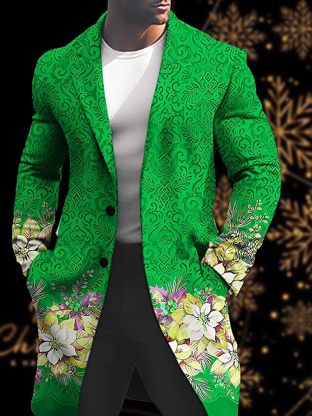 Floral Business Casual Men's Coat Work Wear to work Fall & Winter ...