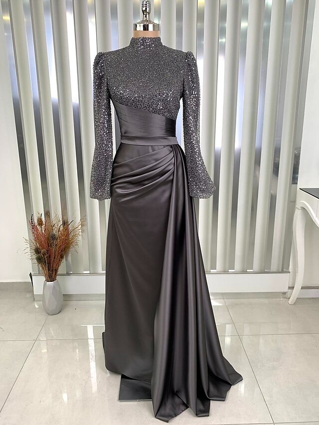 Sheath / Column Evening Gown Elegant Dress Masquerade Black Tie Floor ...