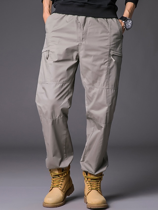 Men's Cargo Pants Cargo Trousers Pocket Plain Comfort Breathable Outdoor Daily Going out 100% Cotton Fashion Casual Black Army Green