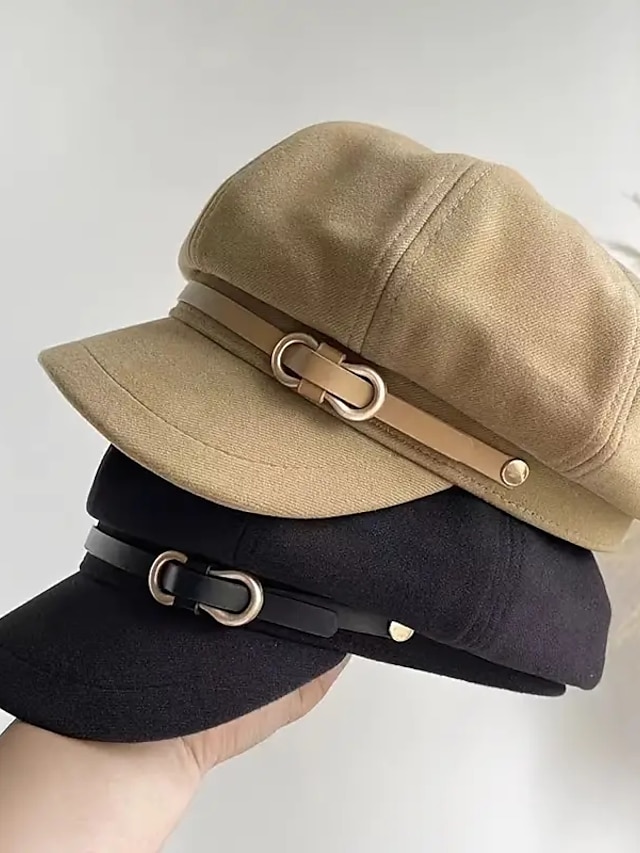  New Vintage Octagonal Newsboy Hat Solid Color British Style Berets Casual Simple Decor Painter Beret Hats For Women Party