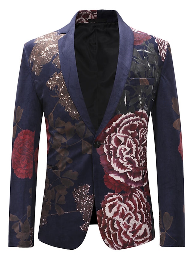 Christmas Dragonfly Floral Suit Jacket Mens Graphic Vintage Business ...