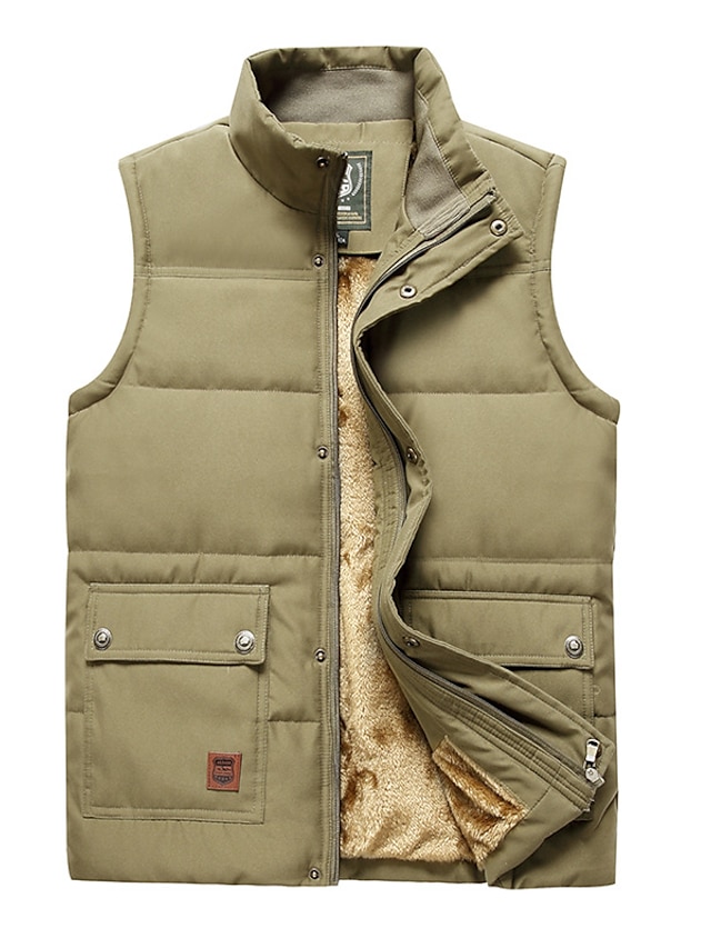 Men's Fleece Vest Vest Gilet Outdoor Street Daily Going out Streetwear ...