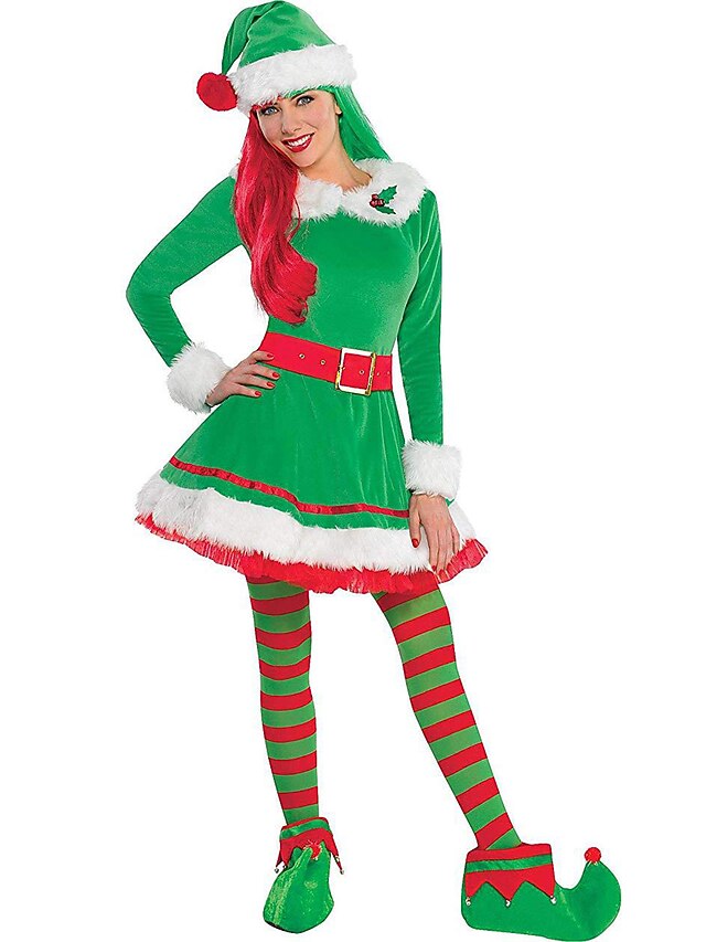 Elf Fancy Costume Cosplay Costumes Women's Christmas Cosplay Costume Adults' Christmas Christmas Eve Christmas Party Costume2