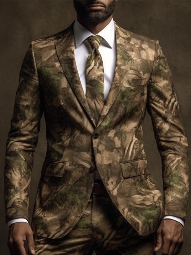 Camo / Camouflage Business Men's Coat Blazer Work Wear to work Going ...
