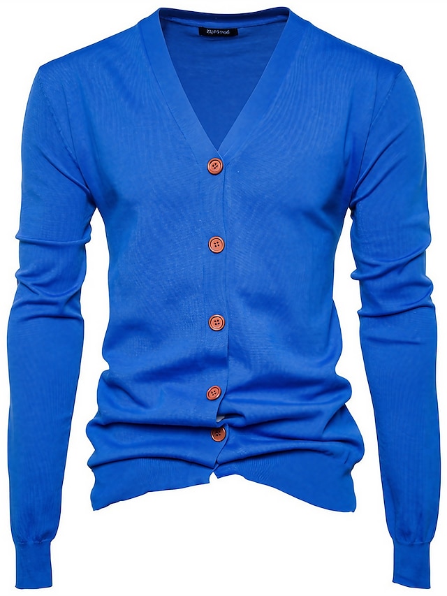  Bărbați Pulover Cardigan Îmbrăcăminte tricotată Striat Tricotat Regulat Trunchiat Tricotat Simplu Rever Încălziri Contemporan modern Casual Purtare Zilnică Îmbrăcăminte Toamnă Iarnă Negru Albastru