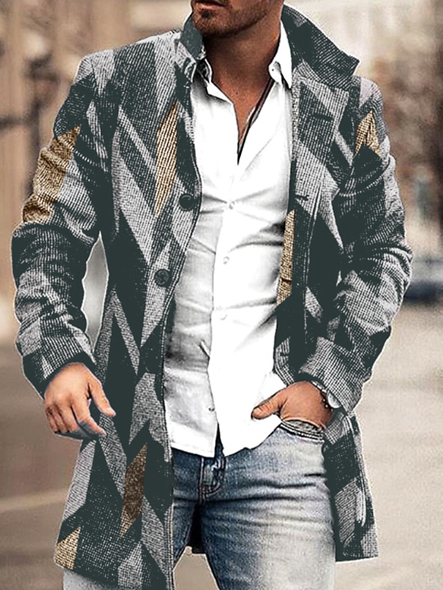 Geometric Mens 3D Shirt For Business | Black Winter | Men'S Coat Work ...