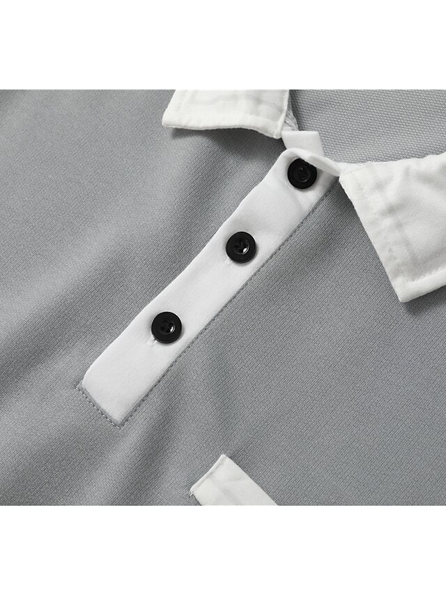 Men's Polo Shirt Button Up Polos Casual Holiday Lapel Long Sleeve