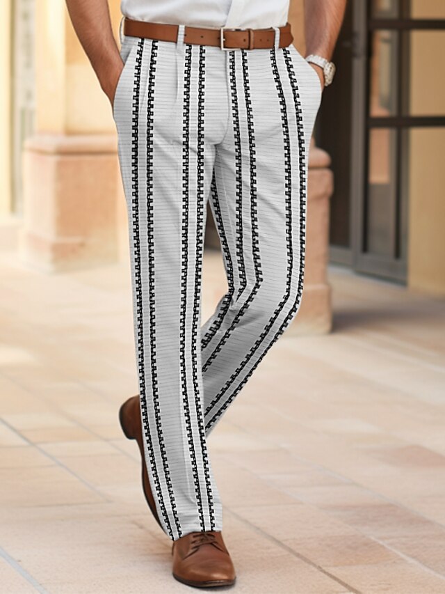 Men's Dress Pants Trousers Casual Pants Front Pocket Stripe Comfort