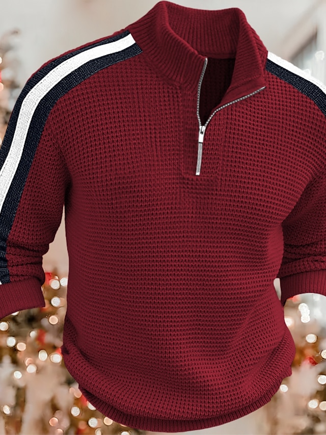 Hommes Col Montant Pull Tricoté Chaud Hiver Hauts Demi Pull À Fermeture Hommes Col Montant Pull Tricoté Chaud Hiver Hauts Demi Pull À Fermeture