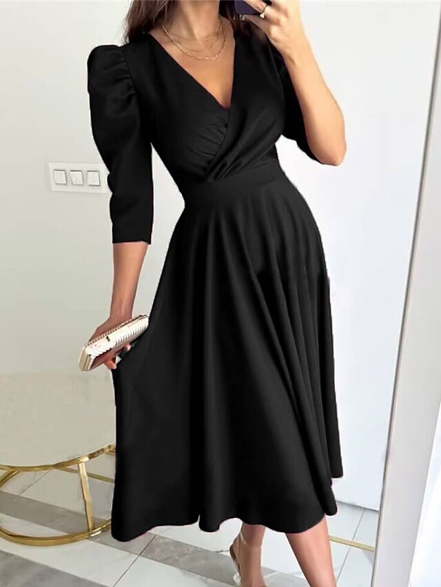 Women's Black Dress Christmas Party Dress Cocktail Dress Dress Midi