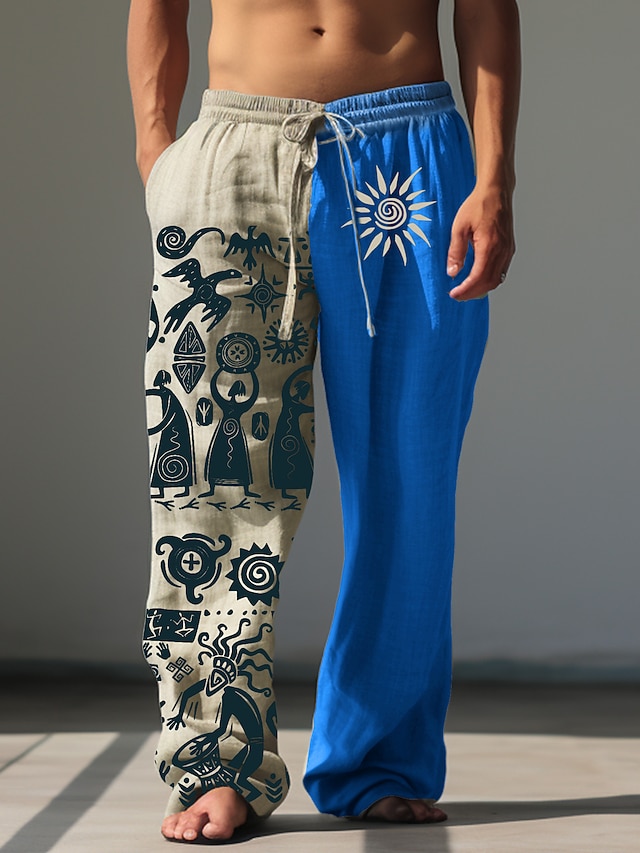 Herren Shorts Sommer 2025 - Leinen Look, Elastische Taille, Mit Taschen