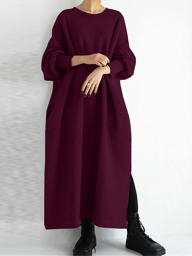 Women's Sweatshirt Dress Casual Dress Long Dress Maxi Dress Active Daily Outdoor Holiday