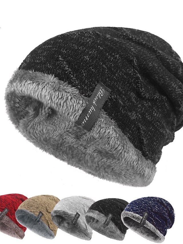 Men's Beanie Hat Black Wine Cotton Travel Skullies & Beanies Outdoor