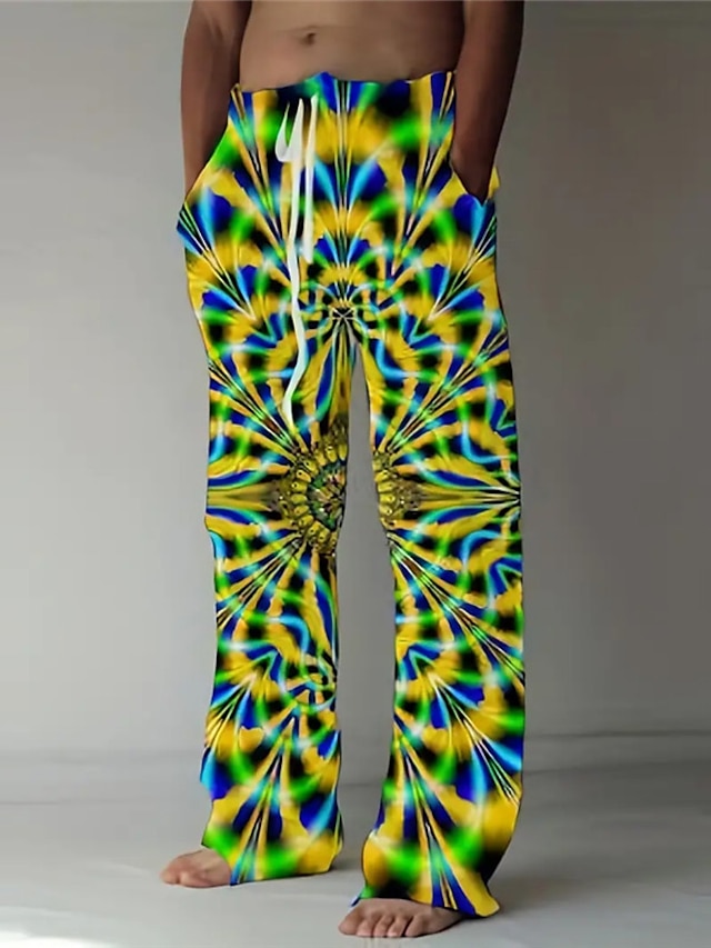 Optical Illusion Abstract Men's 3D Print Linen Pants Pants Trousers ...