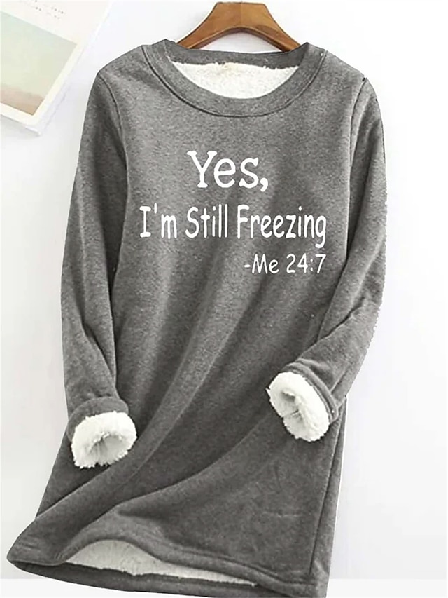 MISSACTIVER Women's Letter Print Pullover Sweatshirt - Long Sleeve Loose Cotton Blend Top - View #10