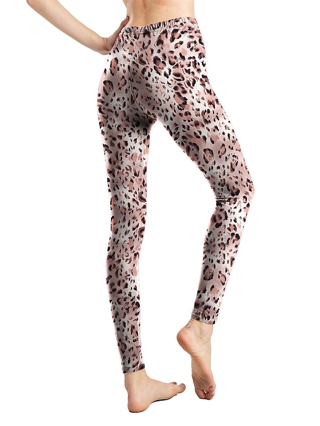  Women's Leggings Print High Waist Full Length Leopard Print Fall