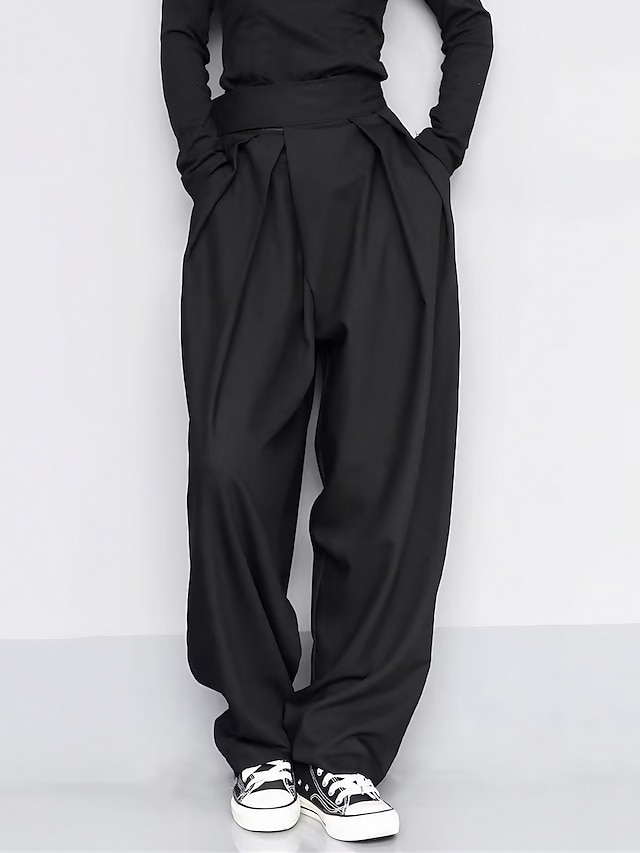  dámské široké šaty pracovní kalhoty kalhoty celovečerní móda streetwear denní černá m l podzim zima