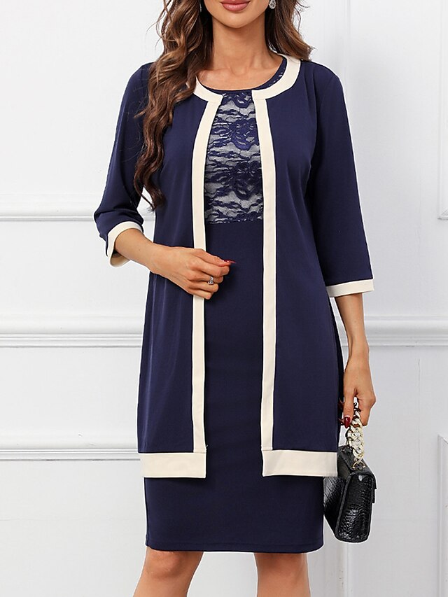 Women's Two Piece Dress Set Party Dress Lace Dress Party Office Fashion