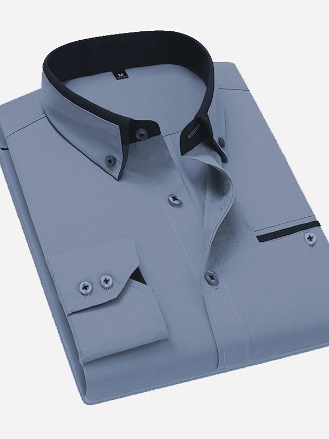Men's Dress Shirt Button Down Shirt Collared Shirt Non Iron Shirt White ...