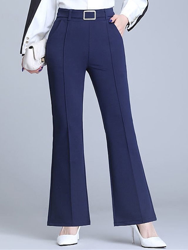  Damen-Arbeitshose, lange Hose, mikroelastisch, hohe Taille, modisch, Streetwear, Alltag, Marineblau, Schwarz, S, M, Herbst, Winter